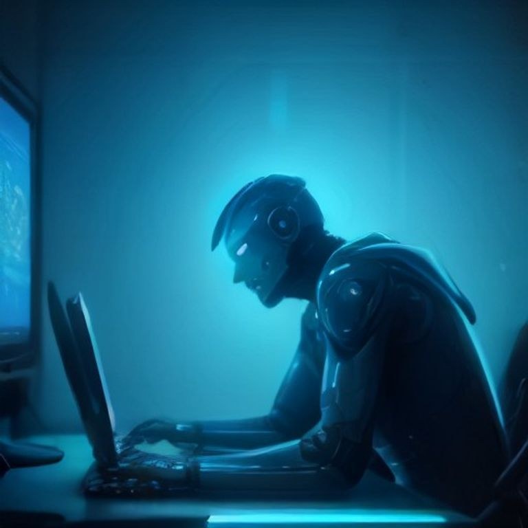 AI agent working at a command console